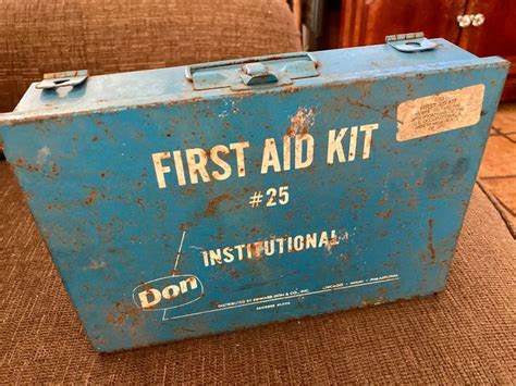 antique first aid kit metal box near me|first aid box refill kit.